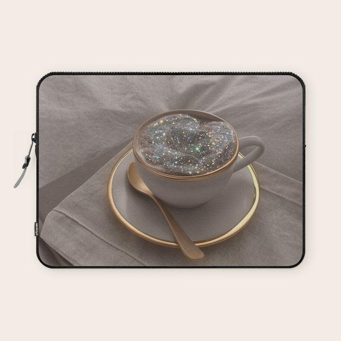 Cappuccino for anyone ? | coffee | breakfast | morning | mood | beige | tasty | happy Laptop Sleeve Gallery Image 1