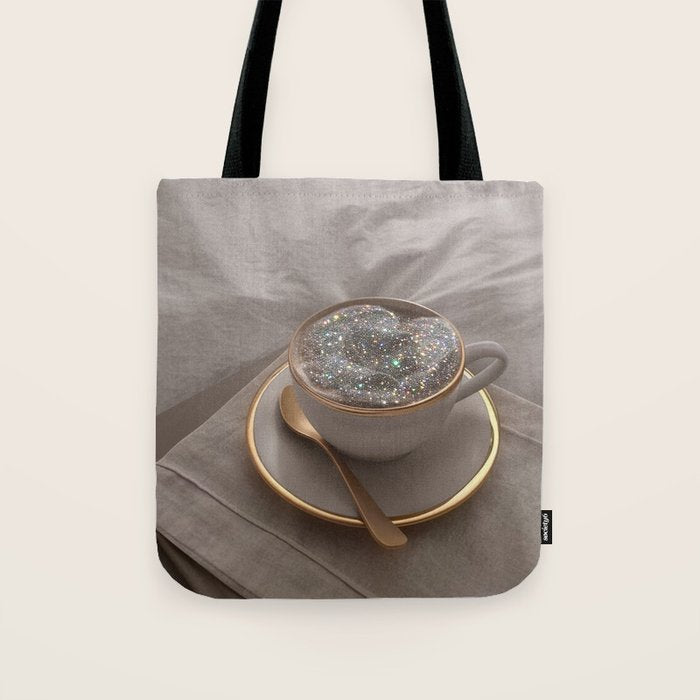 Cappuccino for anyone ? | coffee | breakfast | morning | mood | beige | tasty | happy Tote Bag Gallery Image 1