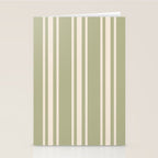 Mediterranean Ticking Stripe Sage Sand  Stationery Card Gallery Image 2