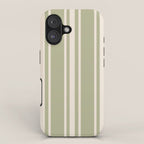 Mediterranean Ticking Stripe Sage Sand  iPhone Case Gallery Image 1