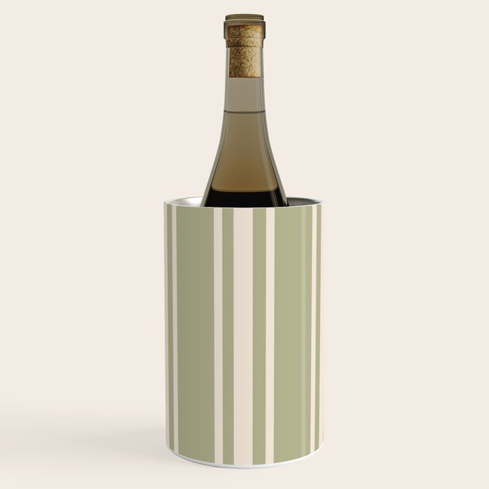 Mediterranean Ticking Stripe Sage Sand  Wine Chiller Gallery Image 1