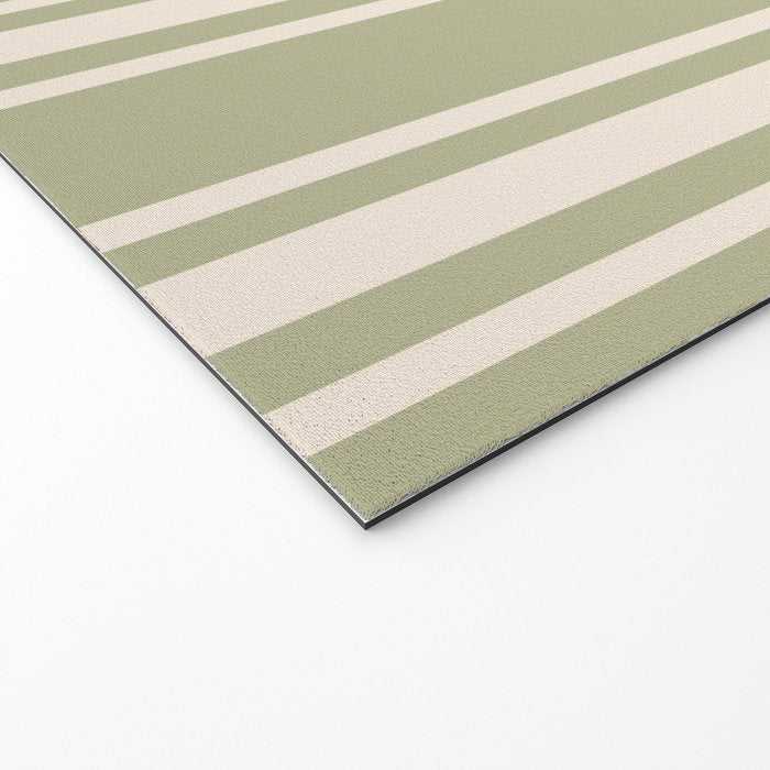 Mediterranean Ticking Stripe Sage Sand  Welcome Mat Gallery Image 2