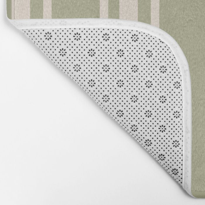 Mediterranean Ticking Stripe Sage Sand  Bath Mat Gallery Image 2