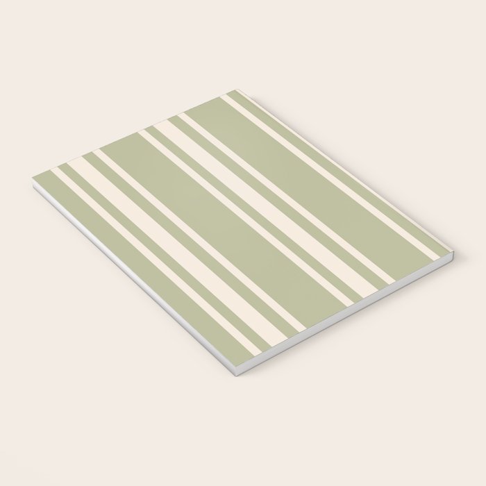 Mediterranean Ticking Stripe Sage Sand  Notebook Gallery Image 3