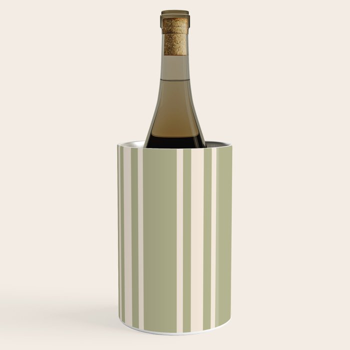 Mediterranean Ticking Stripe Sage Sand  Wine Chiller Gallery Image 2