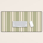 Mediterranean Ticking Stripe Sage Sand  Desk Mat Gallery Image 1