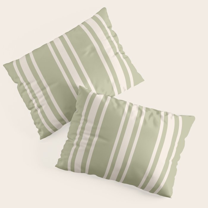 Mediterranean Ticking Stripe Sage Sand  Pillow Sham Gallery Image 3