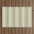 Mediterranean Ticking Stripe Sage Sand  Outdoor Rug Gallery Image 1