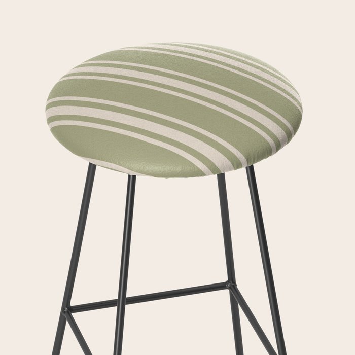 Mediterranean Ticking Stripe Sage Sand  Stool Gallery Image 2