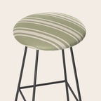 Mediterranean Ticking Stripe Sage Sand  Stool Gallery Image 2