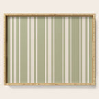 Mediterranean Ticking Stripe Sage Sand  Serving Tray Gallery Image 1