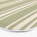 Mediterranean Ticking Stripe Sage Sand  Bath Mat Gallery Image 3