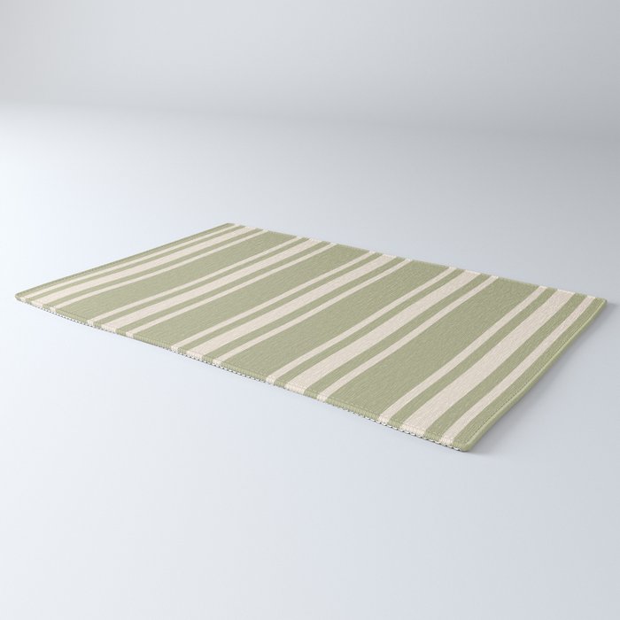 Mediterranean Ticking Stripe Sage Sand  Rug Gallery Image 3