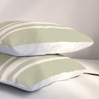Mediterranean Ticking Stripe Sage Sand  Pillow Sham Gallery Image 3