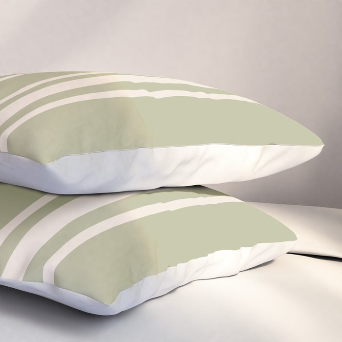 Mediterranean Ticking Stripe Sage Sand  Pillow Sham Gallery Image 3
