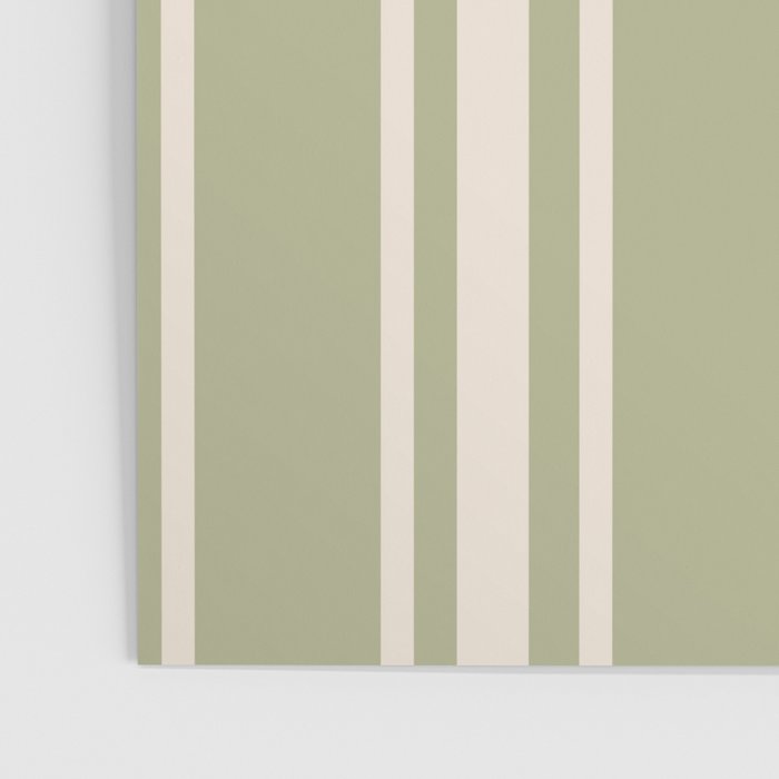 Mediterranean Ticking Stripe Sage Sand  Poster Gallery Image 3