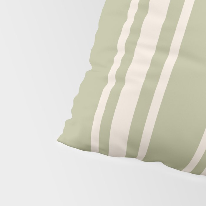 Mediterranean Ticking Stripe Sage Sand  Pillow Sham Gallery Image 4