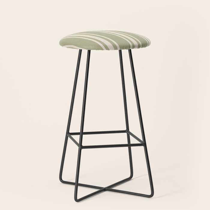 Mediterranean Ticking Stripe Sage Sand  Stool Gallery Image 1