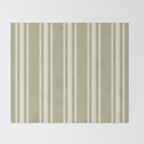 Mediterranean Ticking Stripe Sage Sand  Throw Blanket Gallery Image 2