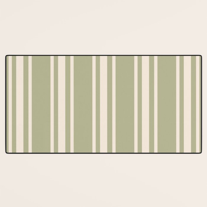 Mediterranean Ticking Stripe Sage Sand  Desk Mat Gallery Image 3