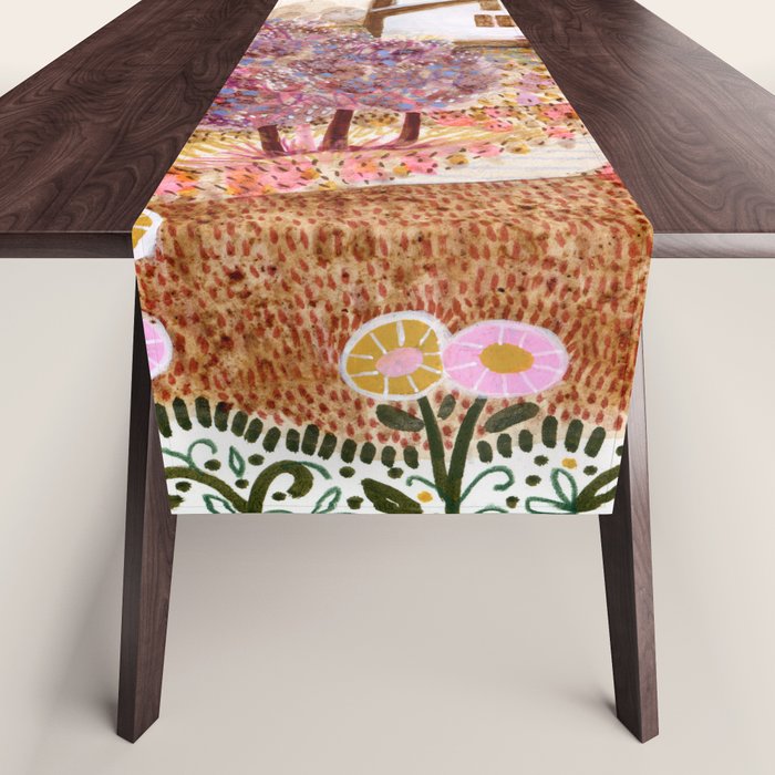 The Old Country Farm in Rustic Brown - Farm House Decor Table Runner Gallery Image 1