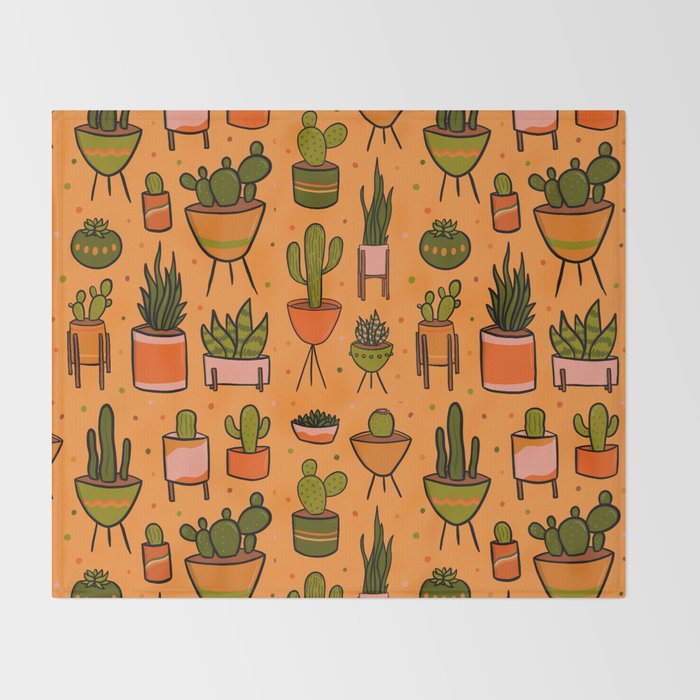 Modern Cactus Throw Blanket Gallery Image 2