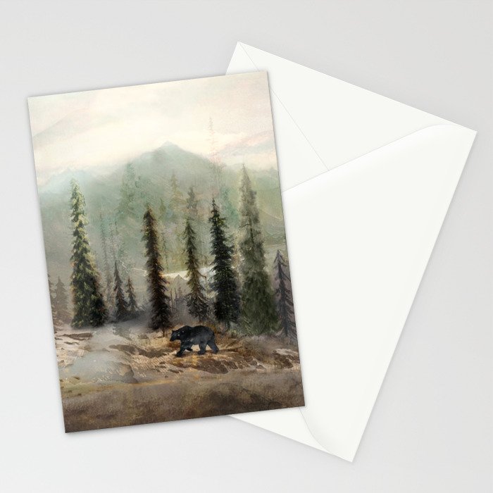 Mountain Black Bear Stationery Card Gallery Image 2