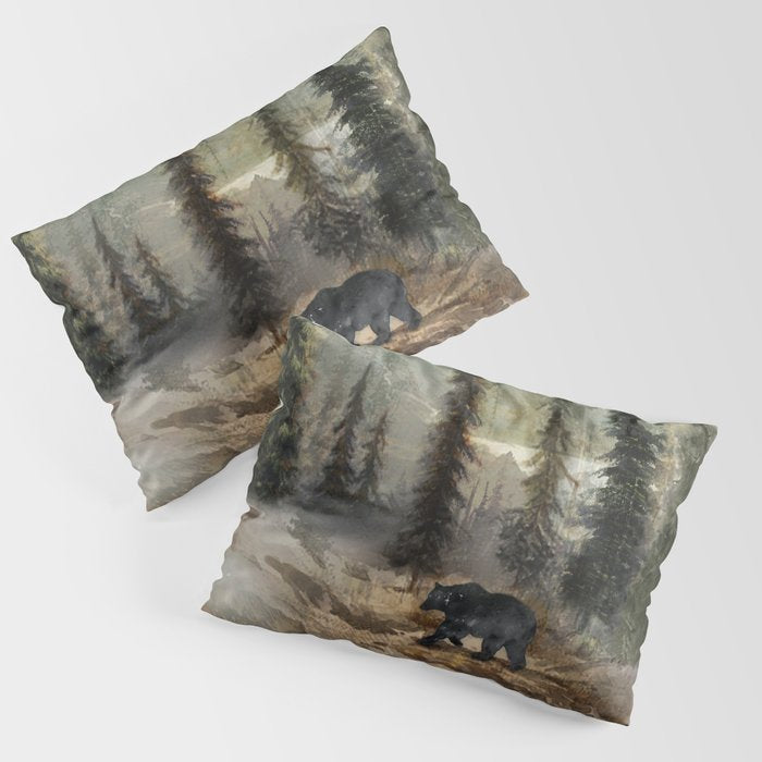 Mountain Black Bear Pillow Sham Gallery Image 1