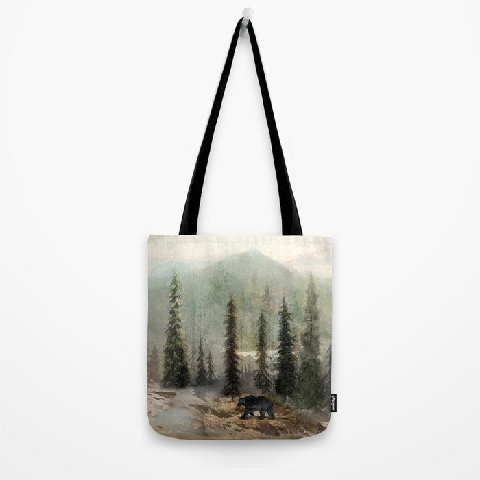 Mountain Black Bear Tote Bag Gallery Image 2