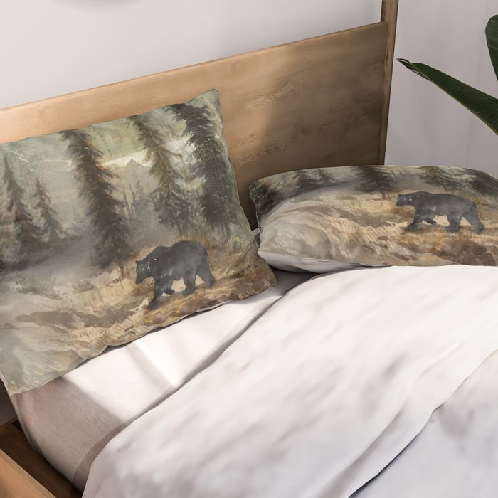 Mountain Black Bear Pillow Sham Gallery Image 2