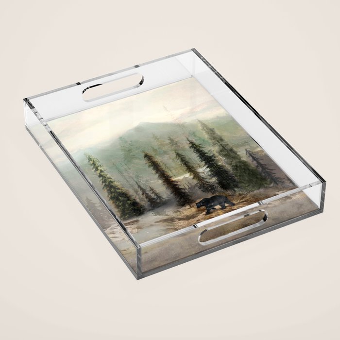 Mountain Black Bear Acrylic Tray Gallery Image 1