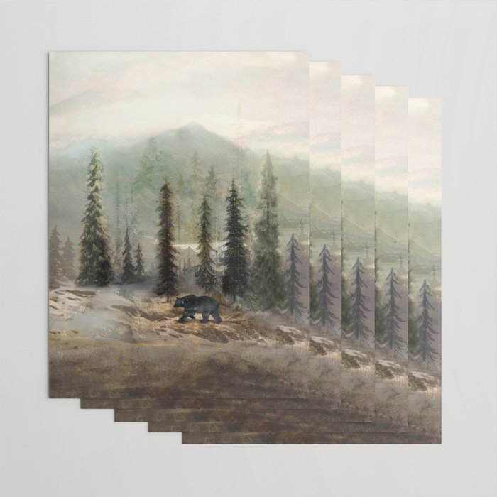 Mountain Black Bear Wrapping Paper Gallery Image 3