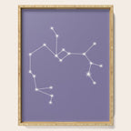 Sagittarius Zodiac Star Constellation Line Art Lavender Purple Serving Tray Gallery Image 1