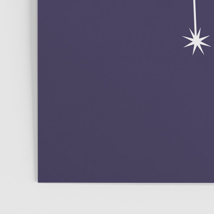 Gemini Zodiac Star Constellation Line Art Dark Purple Poster Gallery Image 3