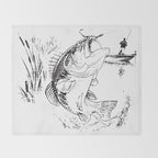 Bass Fishing Throw Blanket Gallery Image 2