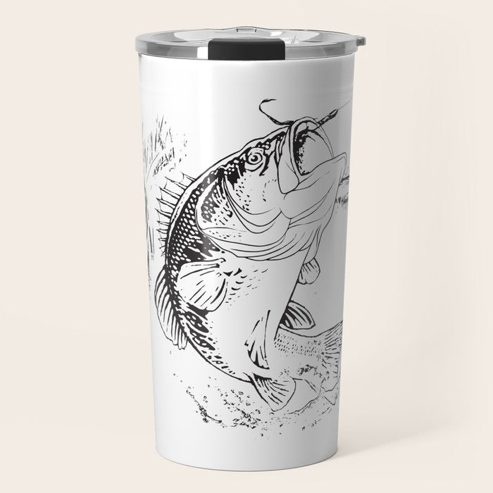 Bass Fishing Travel Mug Gallery Image 1