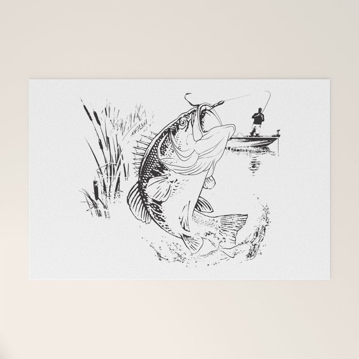 Bass Fishing Welcome Mat Gallery Image 1