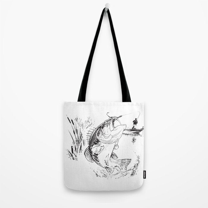 Bass Fishing Tote Bag Gallery Image 2