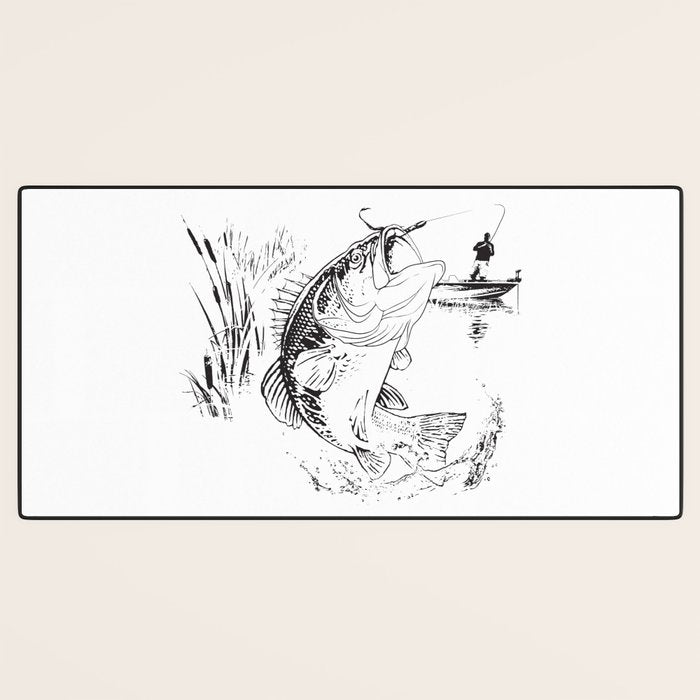 Bass Fishing Desk Mat Gallery Image 3