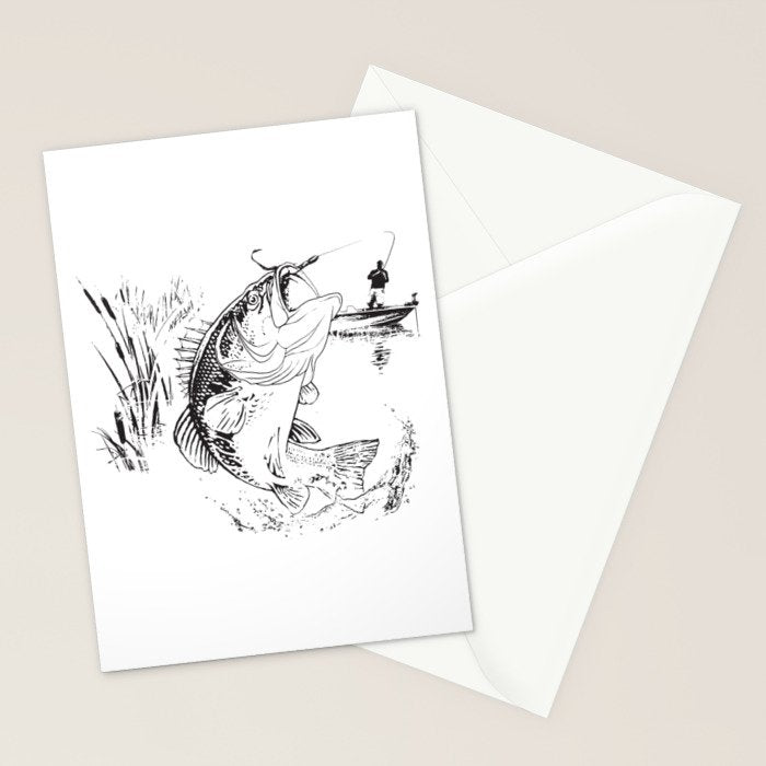 Bass Fishing Stationery Card Gallery Image 2