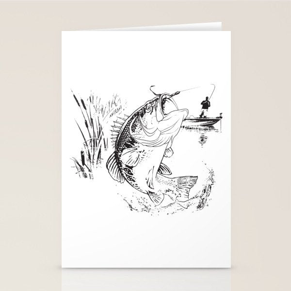 Bass Fishing Stationery Card Gallery Image 2
