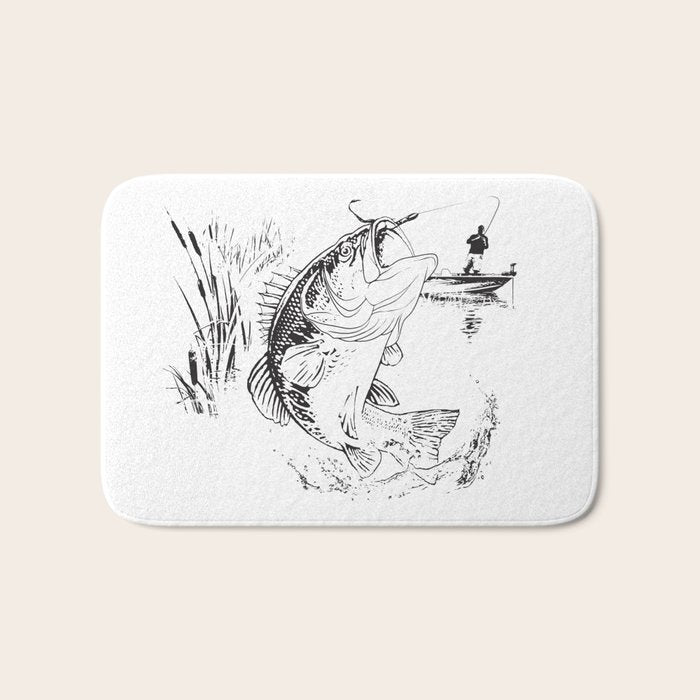 Bass Fishing Bath Mat Gallery Image 1