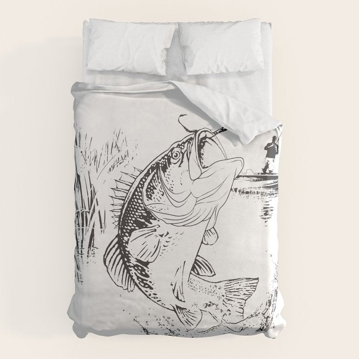 Bass Fishing Duvet Cover