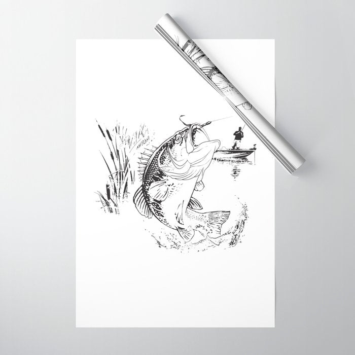Bass Fishing Wrapping Paper Gallery Image 1