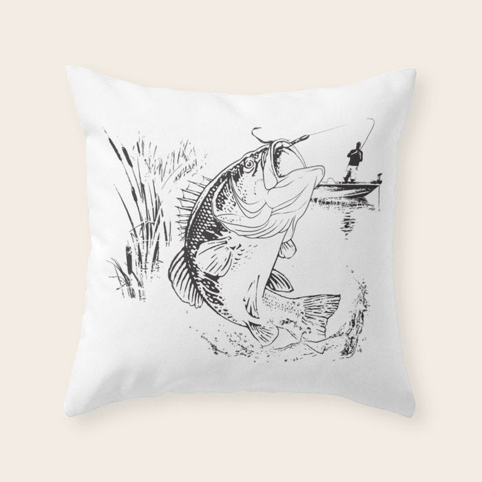 Bass Fishing Throw Pillow Gallery Image 6