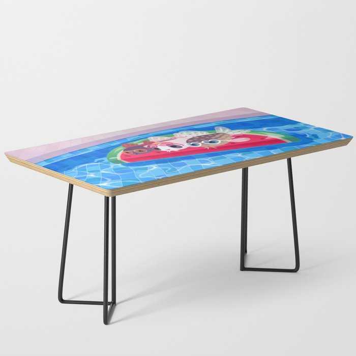 Cory cats in the swimming pool Coffee Table Gallery Image 1