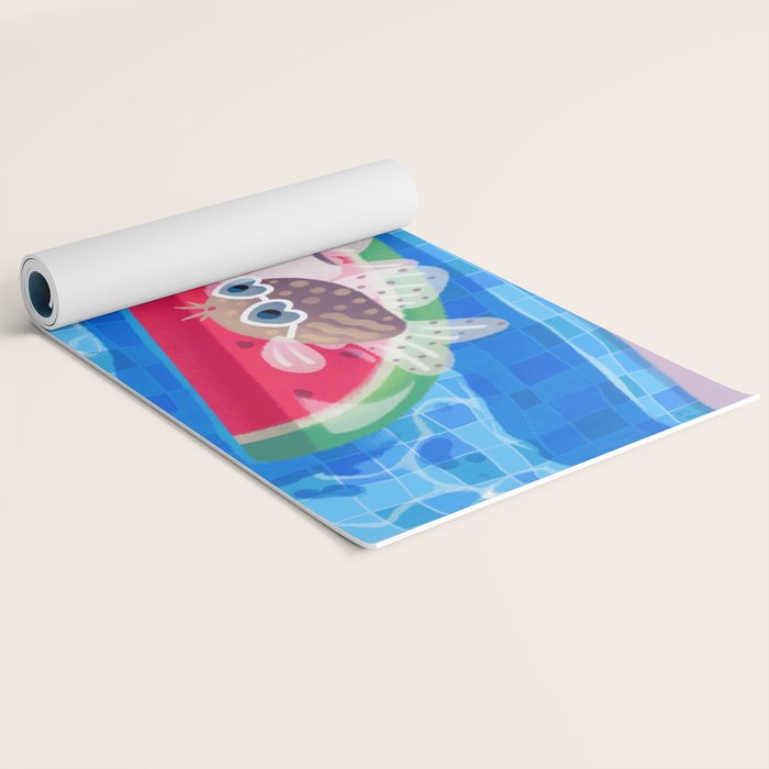 Cory cats in the swimming pool Yoga Mat Gallery Image 2