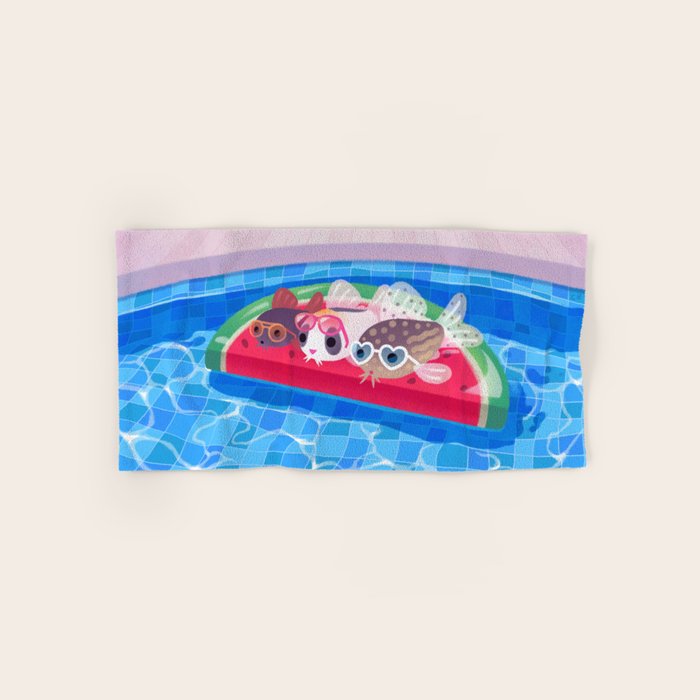 Cory cats in the swimming pool Bath Towel Gallery Image 1