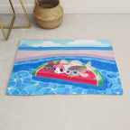 Cory cats in the swimming pool Rug Gallery Image 1