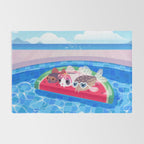 Cory cats in the swimming pool Rug Gallery Image 2